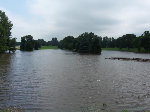 images of the course flooded