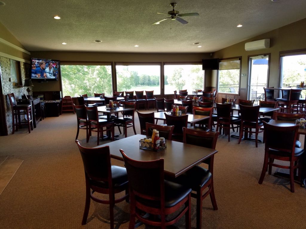 dining tables looking out to the course