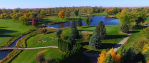 overhead view of the golf course